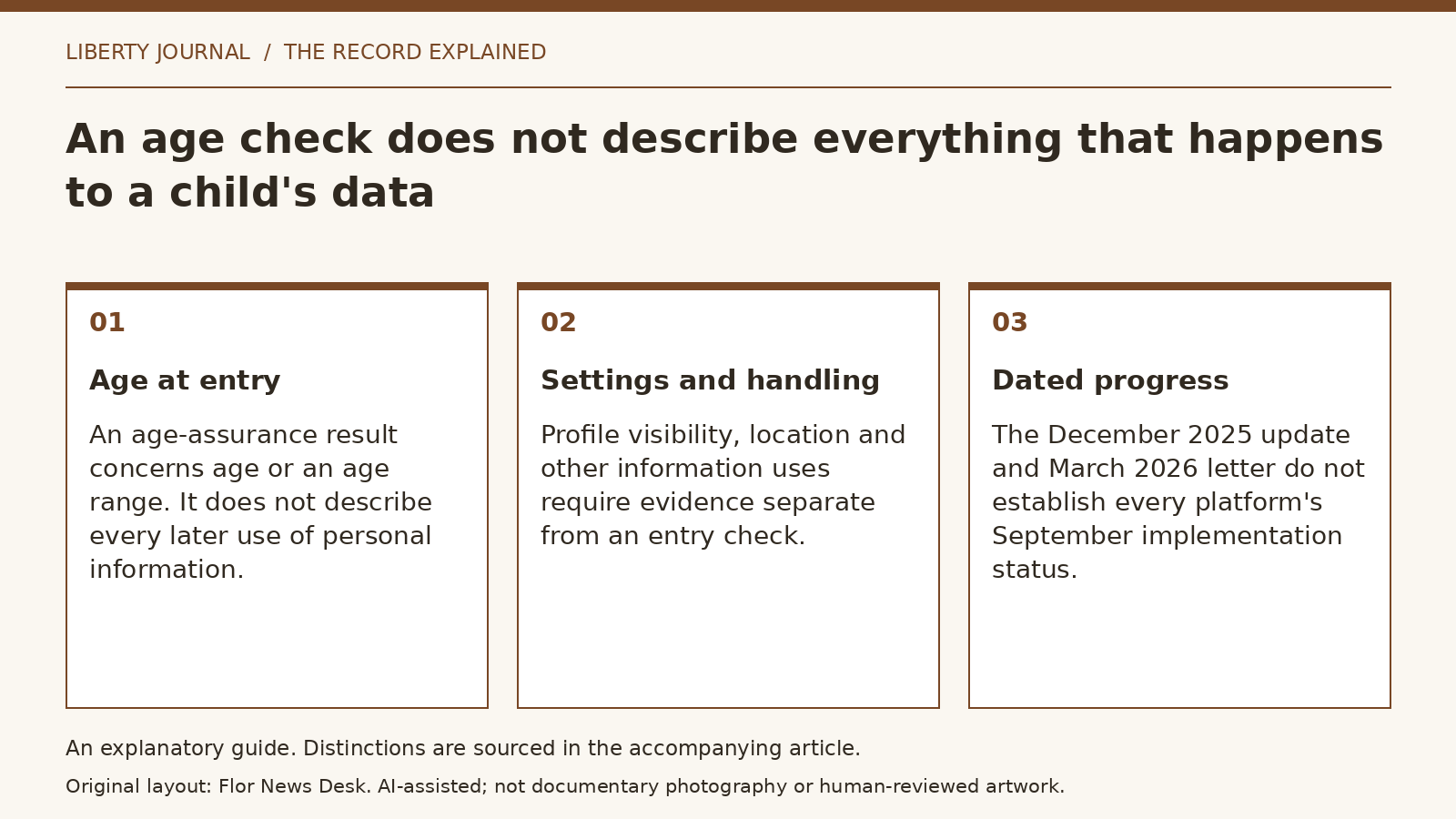 Explanatory diagram: Age at entry; Settings and handling; Dated progress.