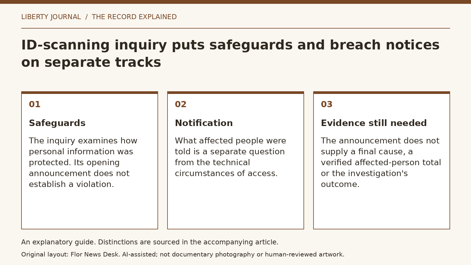 Explanatory diagram: Safeguards; Notification; Evidence still needed.