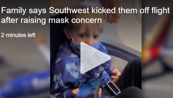 Insanity! Southwest reportedly kicks family off flight over fears that masked boy, 3, might remove his mask