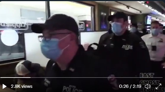 Squads of NYPD Raiding Restaurant Arresting the Unvaccinated.