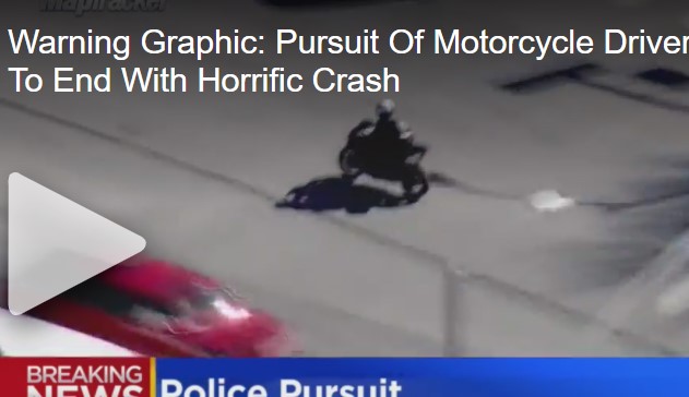 Stolen Motorcycle Crashes at 130mph On Live TV